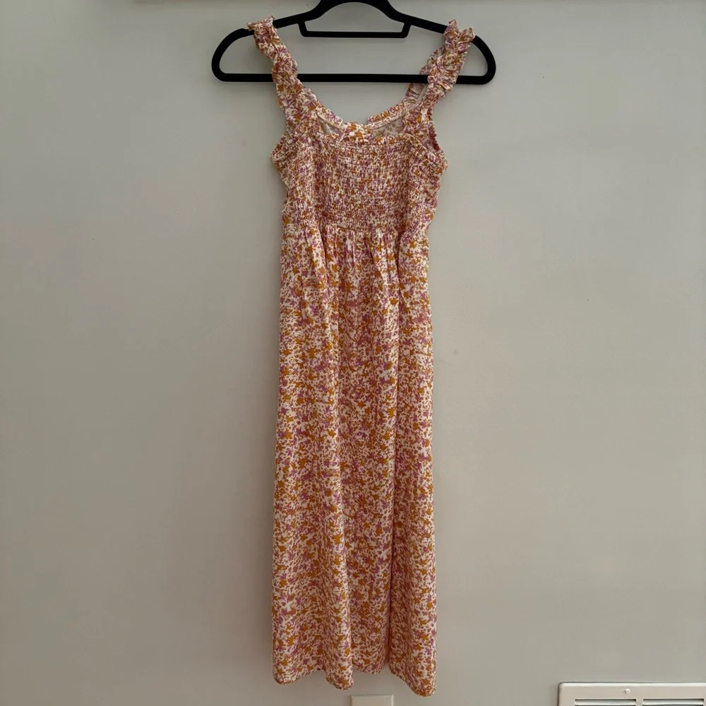 Japan Chic Floral Midi Dress with Ruffle Straps - Picture 9 of 12
